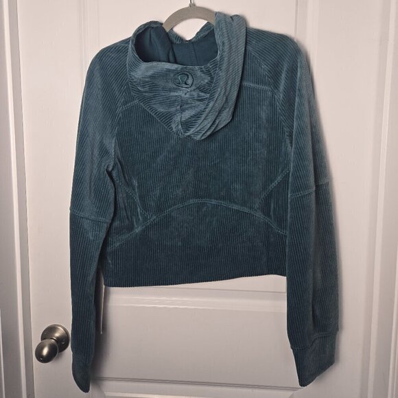 NWT Scuba Oersized Hoodie *Velvet Cord - XS/S Storm Teal - Picture 4 of 8